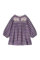 Girl's dress - Purple checks
