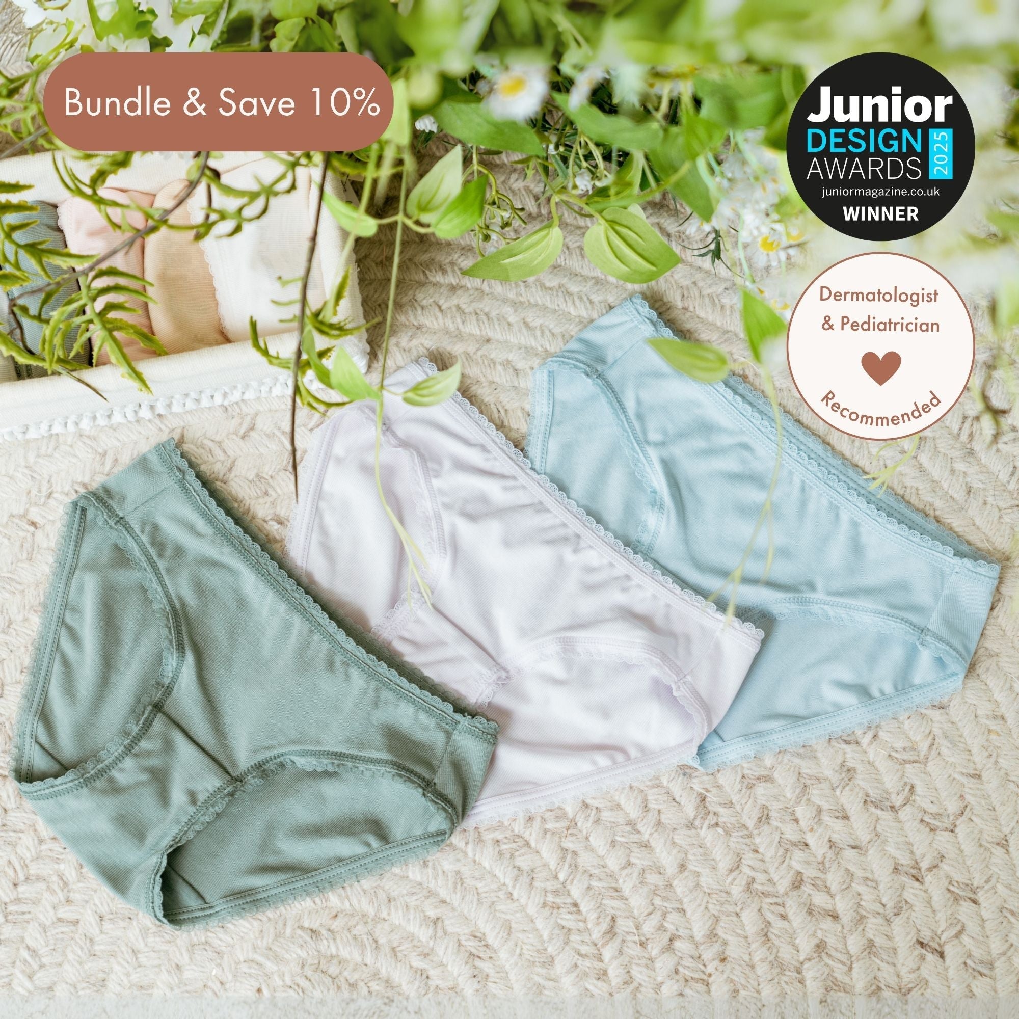 Girls' Wedgie-Free Panty Briefs - Set of 3