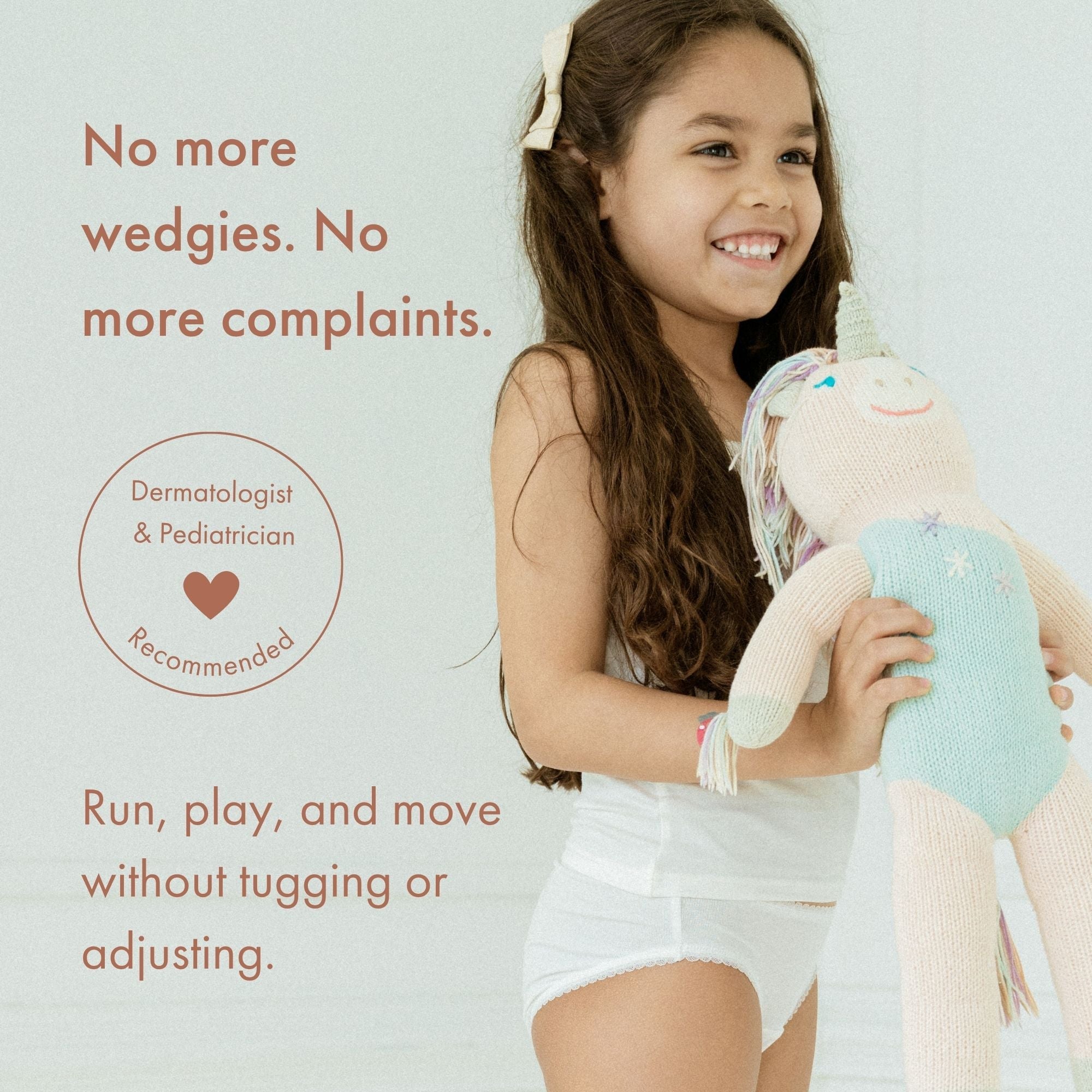 Girls' Wedgie-Free Panty Briefs - Set of 3