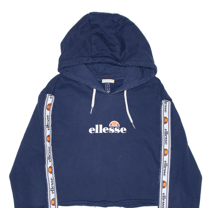 ELLESSE Cropped Blue Pullover Hoodie Womens S