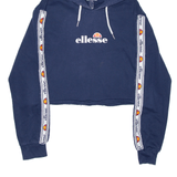 ELLESSE Cropped Blue Pullover Hoodie Womens S