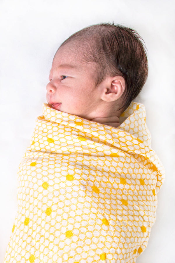 Organic Swaddle Set - Busy Bees (Bee & Hive)