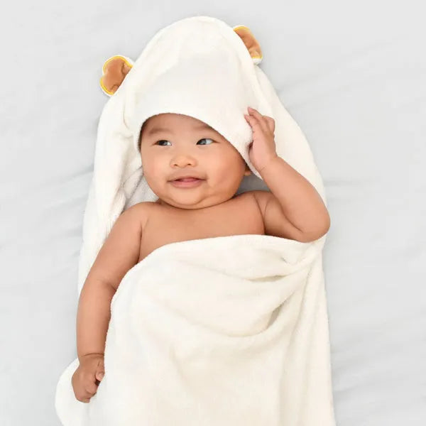 Super Soft Bamboo Hooded Towel + Washcloth Set - Brown Bear