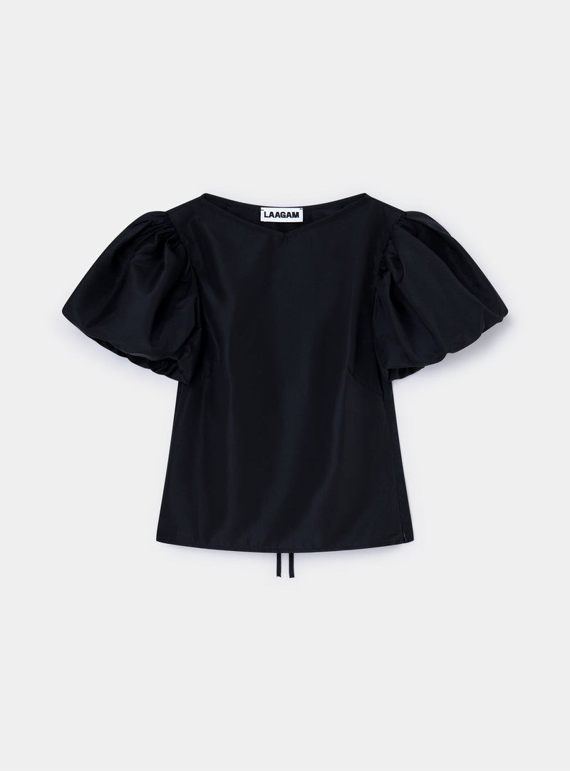 SIMONE BLACK PUFF SLEEVE BLOUSE