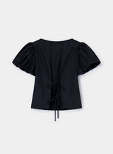 SIMONE BLACK PUFF SLEEVE BLOUSE