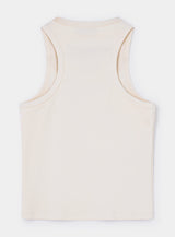 ECRU EMBROIDERED LOGO TANK TOP