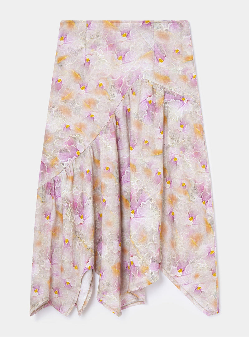 ANGÈLE MIDI ASYMMETRIC SKIRT