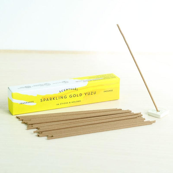 Sparkling Gold Yuzu (30 sticks & Holder)