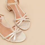 Sandales Adelia Velours Lamin Platine