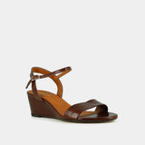Sandales Agrume Cuir Brillant Marron