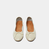 Ballerines Alome Vernis Plisse Ecru