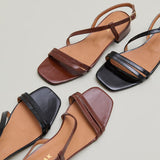 Sandales Anaya Cuir Brillant Marron
