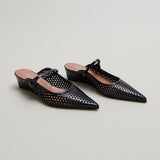 Mules Decade Cuir Brillant Noir