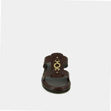 Mules Dop Cuir Marron-Fonce