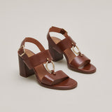 Sandales Dore Cuir Marron