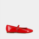 Ballerines Douceur Vernis Pliss Rouge