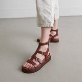 Sandales Lagon Cuir Glace Marron