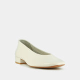 Ballerines Lea Vernis Plisse Ecru