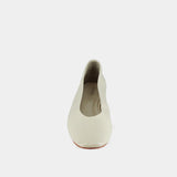 Ballerines Lea Vernis Plisse Ecru