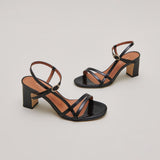 Sandales Vicomte Cuir Brillan Noir