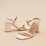 Sandales Vigne Cuir Brillant Ecru