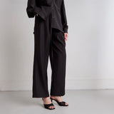 Mules Voile Cuir Brillant/ Noir-noir