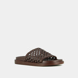 Mules Wozart Cuir Marron-Fonce