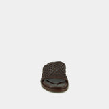 Mules Wozart Cuir Marron-Fonce