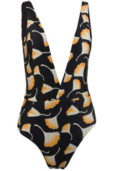 Jacky Deep Plunge 连体泳衣 - 银杏黑