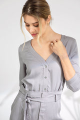 V-neck Jumpsuit - Grey Pearl