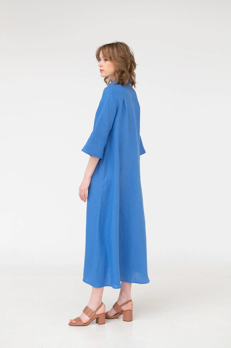 Katrina – V-neck linen maxi dress