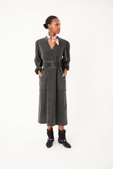 Dress Parisll Midi Dre Washed-Black