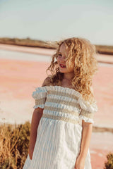 Smocked girl summer dress