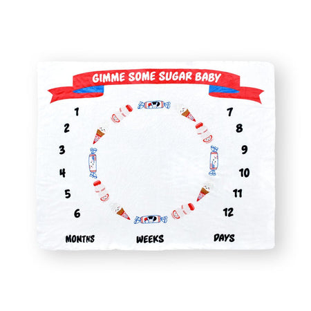 Fleece Milestone Blanket for Baby Photography - Gimme Some Sugar Baby