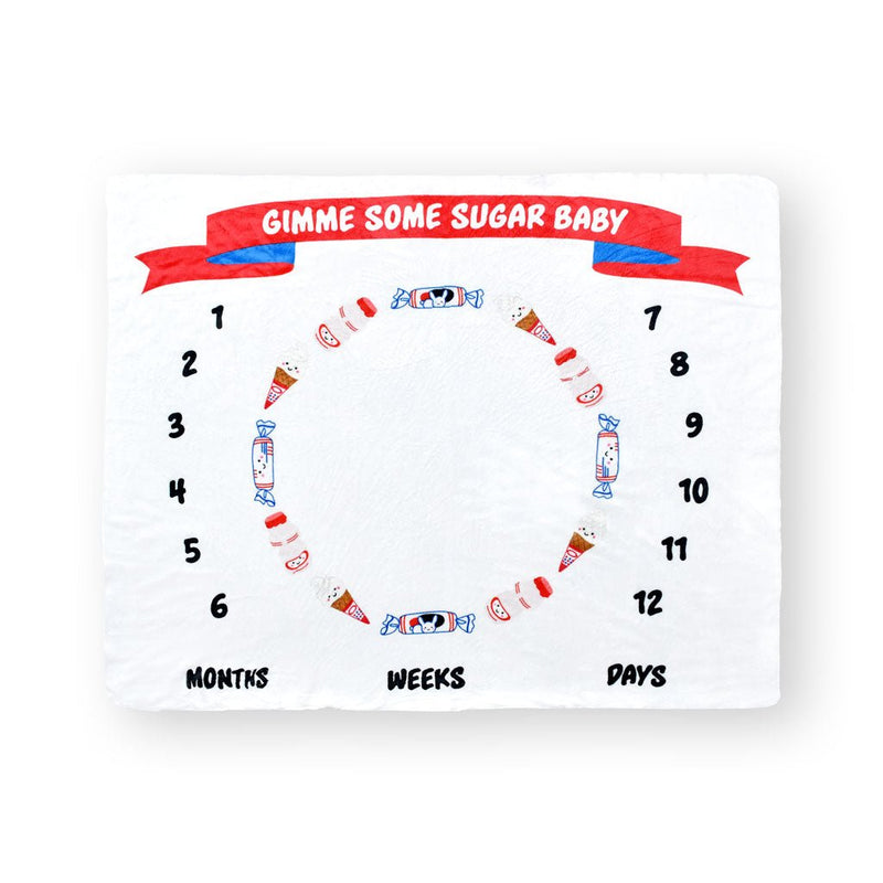 Fleece Milestone Blanket for Baby Photography - Gimme Some Sugar Baby