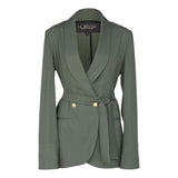 Women's Olive Blazer with Front Buttons – Tailored Blazer for Women