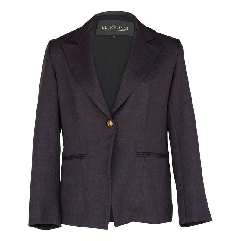 Luxe Charcoal Blazer – Women’s Tailored Office Jacket