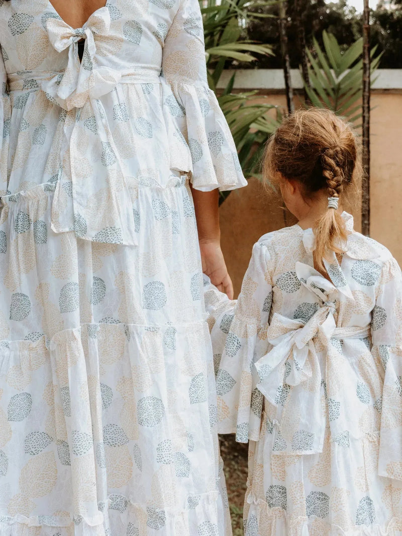 Block Printed Girl's Dress - Malabar Leaf