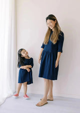 Organic cotton women dress - Navy