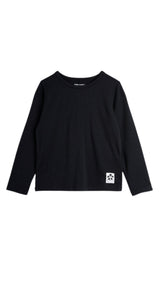 Mini Rodini kids clothing basic line is an essential kids wear, breathable kids clothing made with TENCEL Lyocell offers long sleeve black top for kids online.