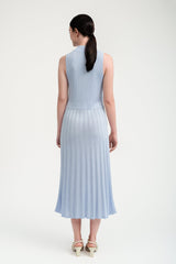 Mockneck Midi Knit Dress - Blue Iris