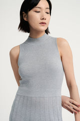 Mockneck Midi Knit Dress - Grey Mist