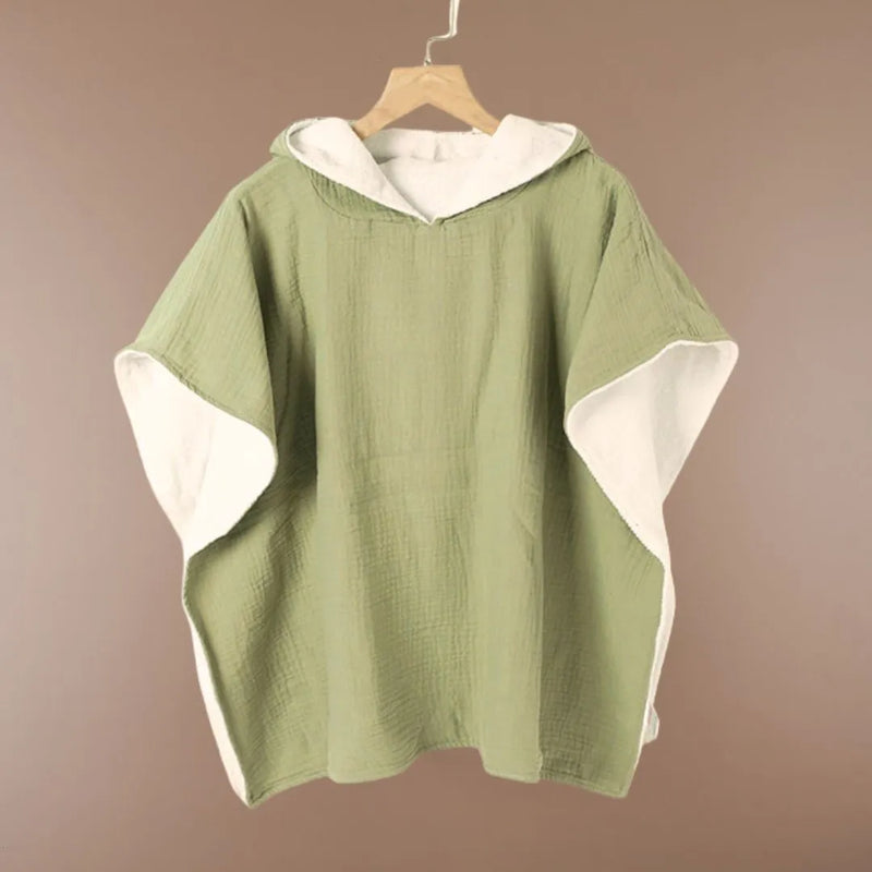 Moss Green Muslin Poncho Towel