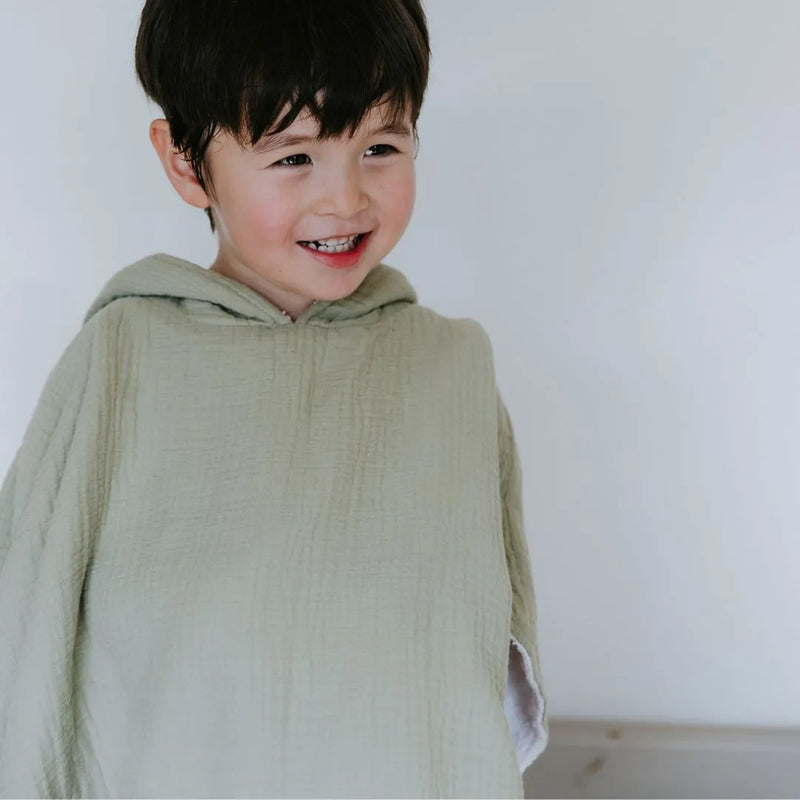 Moss Green Muslin Poncho Towel