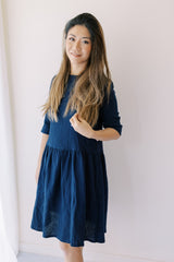 Organic cotton women dress - Navy