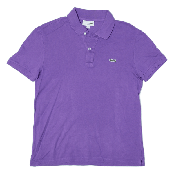 LACOSTE Mens Polo Shirt Purple Short Sleeve M