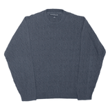 TOMMY HILFIGER Mens Heavy Knit Jumper Grey Cable Knit M