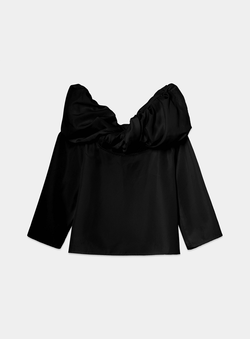 OPHELIA BLACK OFF-SHOULDER BLOUSE