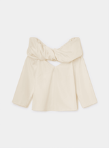 OPHELIA ECRU OFF-SHOULDER BLOUSE