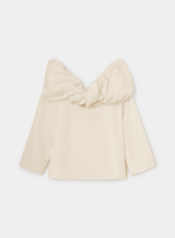 OPHELIA ECRU OFF-SHOULDER BLOUSE